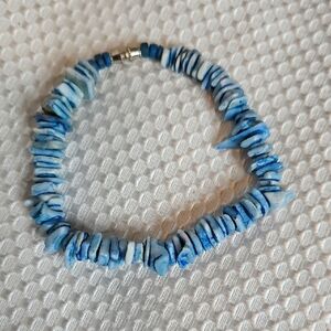 PUKA SHELL BLUE ANKLET/BRACLET 9" SURFER BEACH THEME